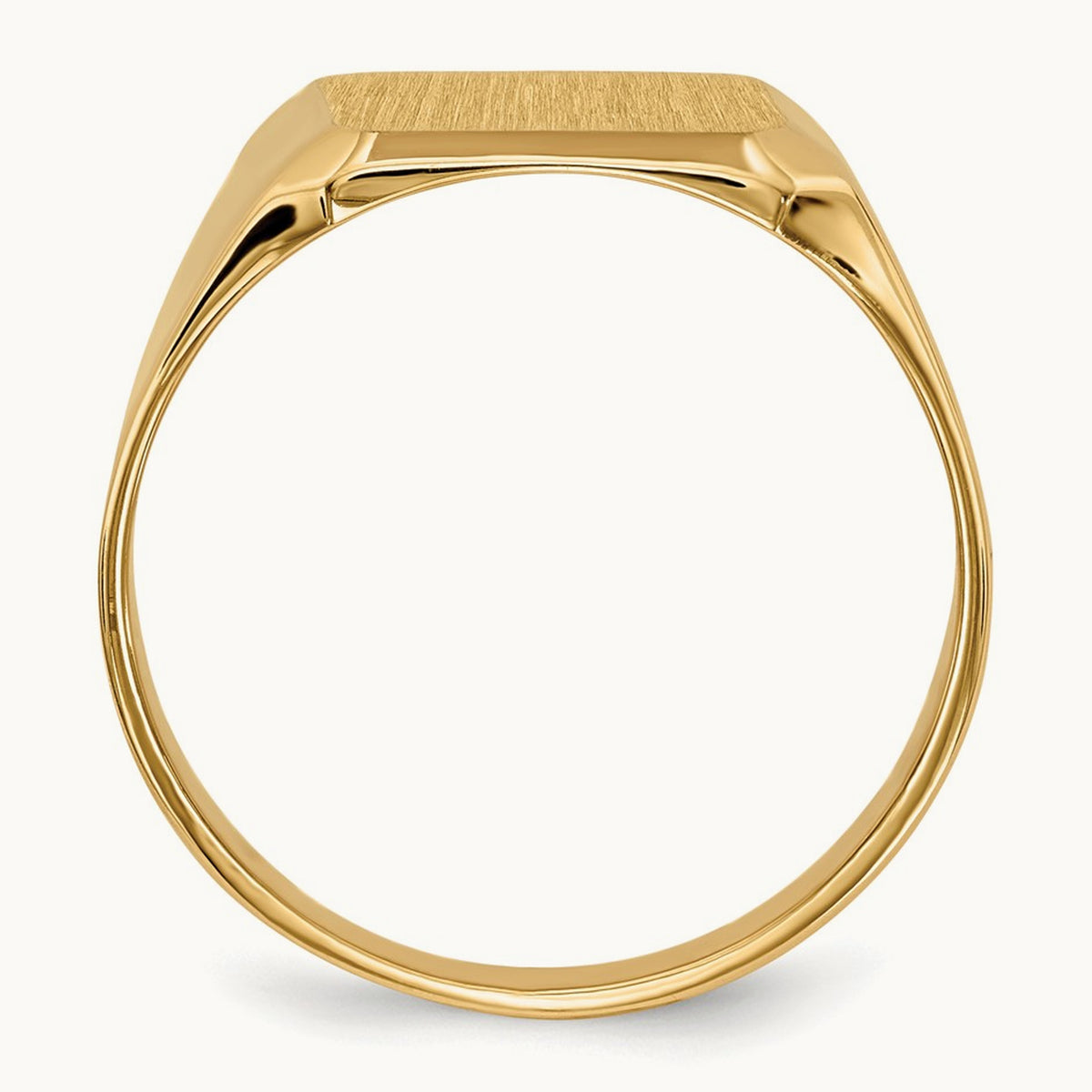 12.5x15. Closed Back Mens Signet Ring, 0mm, 14K