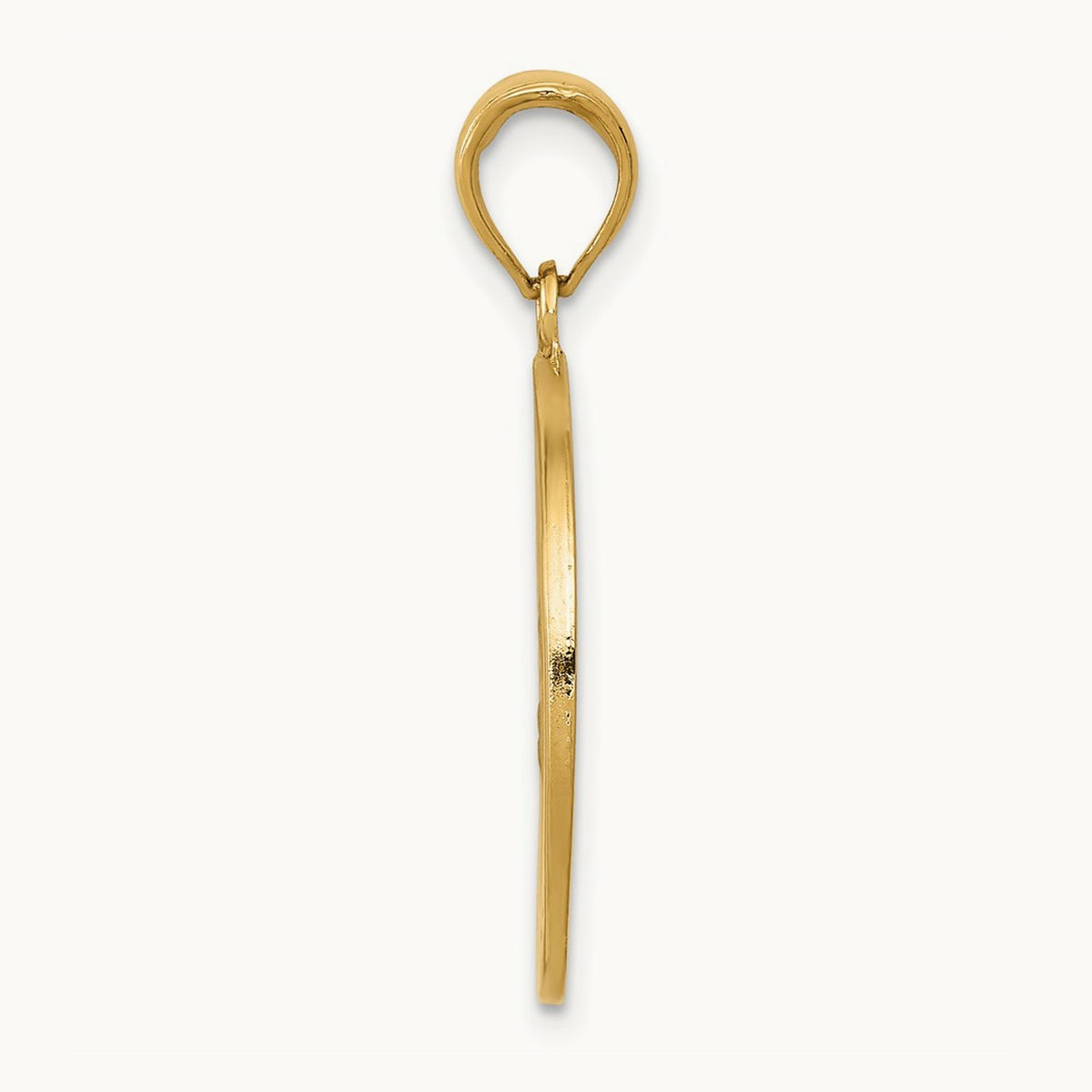 Saint Joseph Medal Pendant Polished and Satin-Solid, 14K