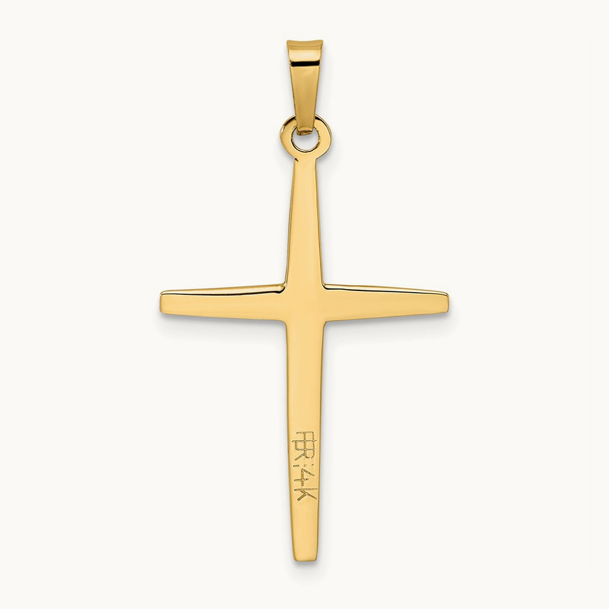 Polished Solid Double Cross Pendant — 32mm