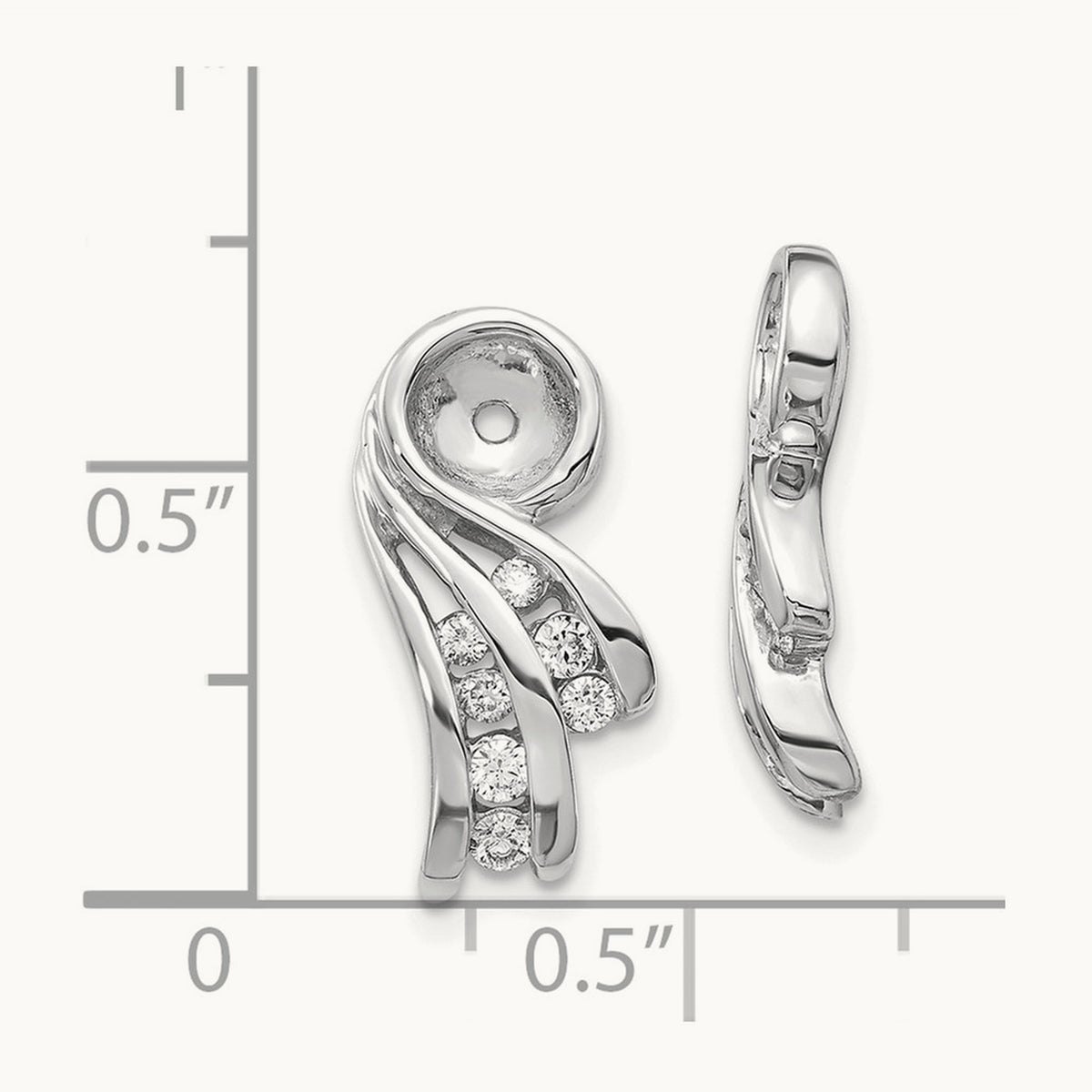 A Fancy Diamond Earring Jacket, 14K White Gold