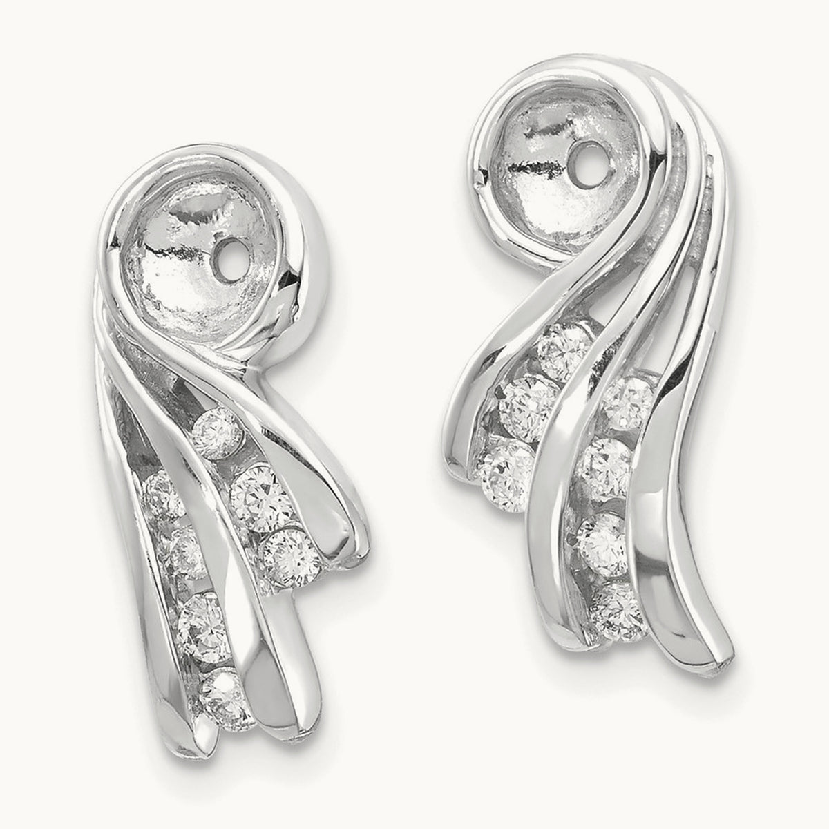 A Fancy Diamond Earring Jacket, 14K White Gold