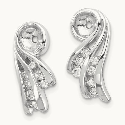VS Fancy Diamond Earring Jacket, 14K White Gold