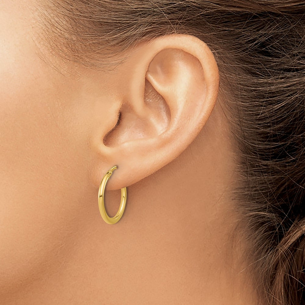 Polished Round Hoop Earrings — Leslie's — 20mm