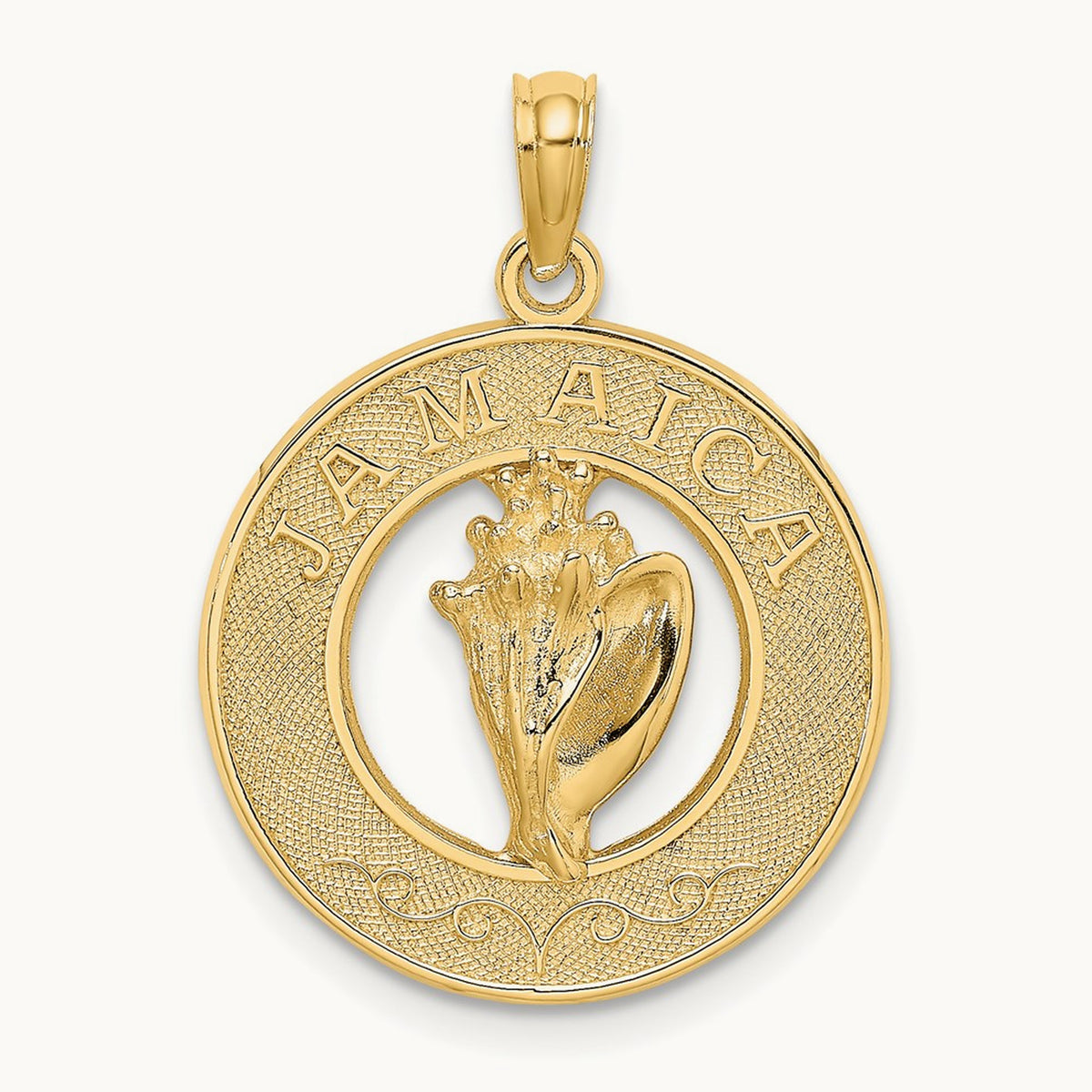JAMAICA Circle w/ Conch Shell Charm, 14K