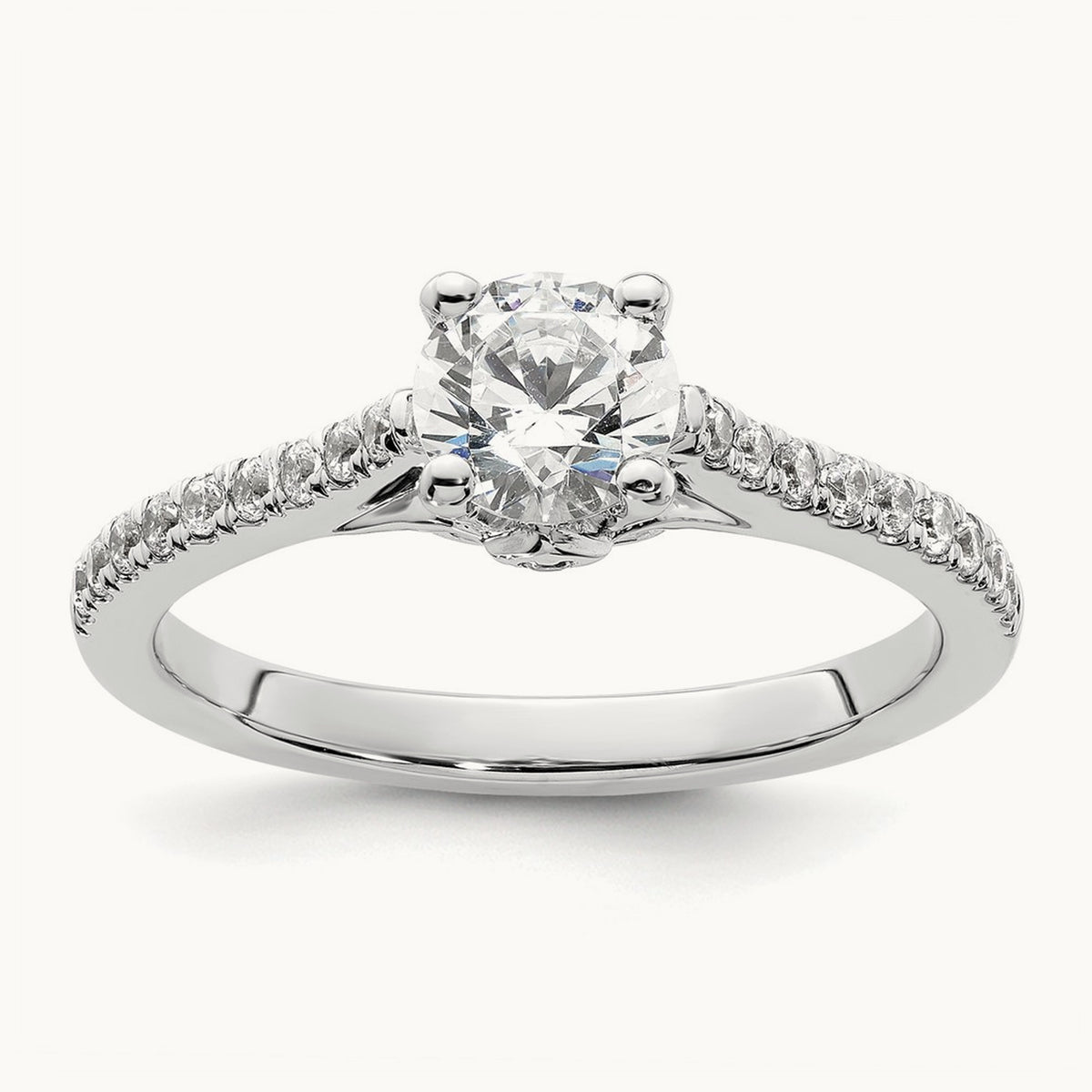 Round Semi-Mount Engagement Ring, 0.25 ct tw Lab-Grown Diamond