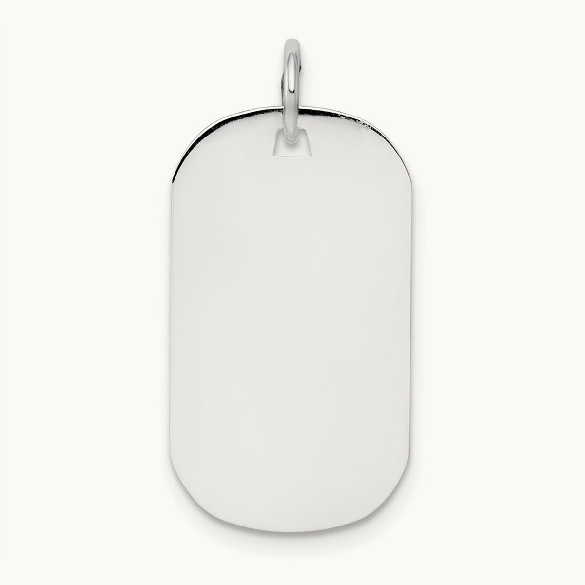 Plain .027 Gauge Engraveable Dog Tag Disc Charm — 14K White Gold, 26.8mm