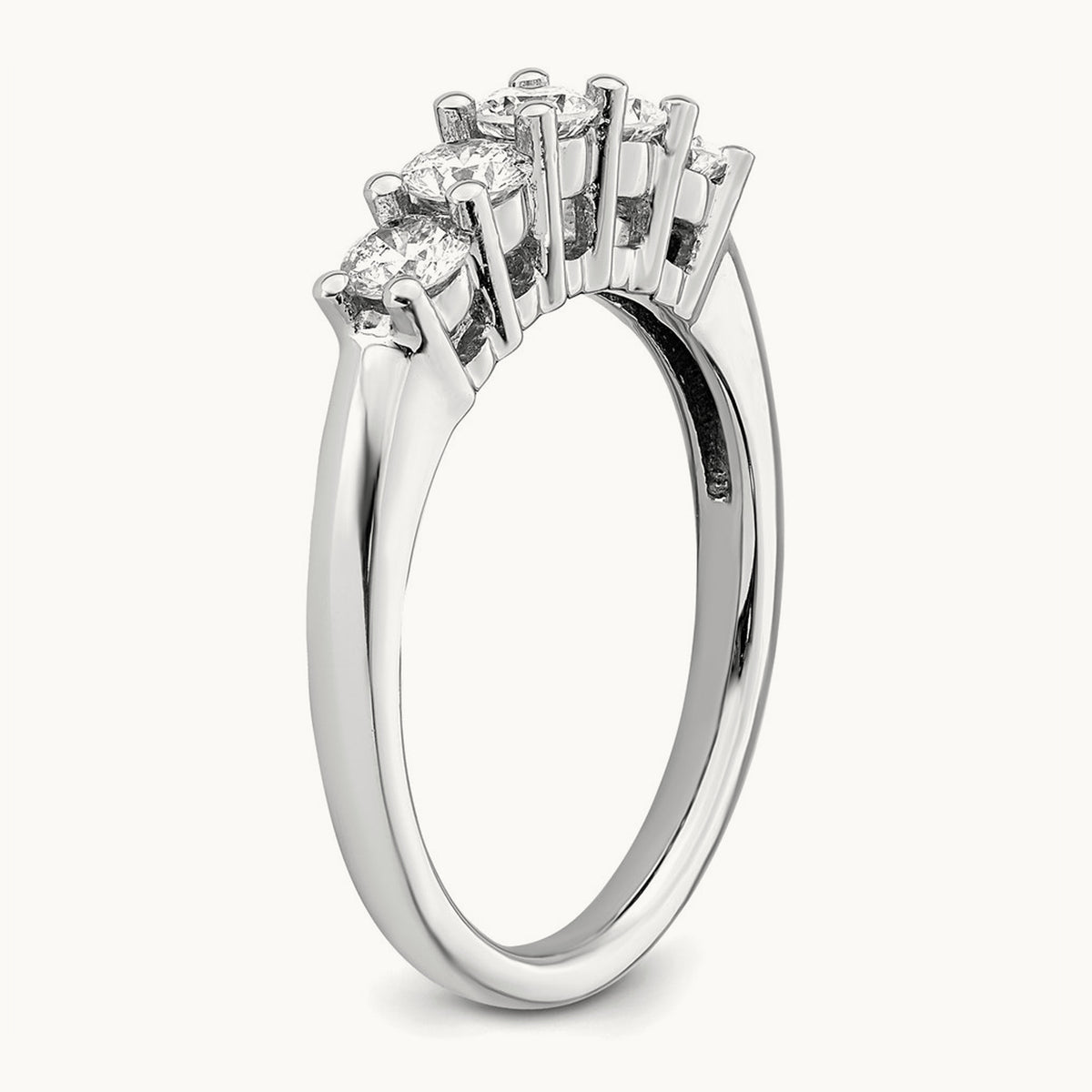 5-Stone Diamond Band, 14K White Gold
