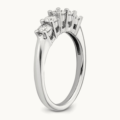 5-Stone Diamond Band, 14K White Gold