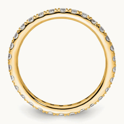 Polished U Shared Prong Diamond Eternity Band, 1.00 ct tw — 14K Yellow Gold