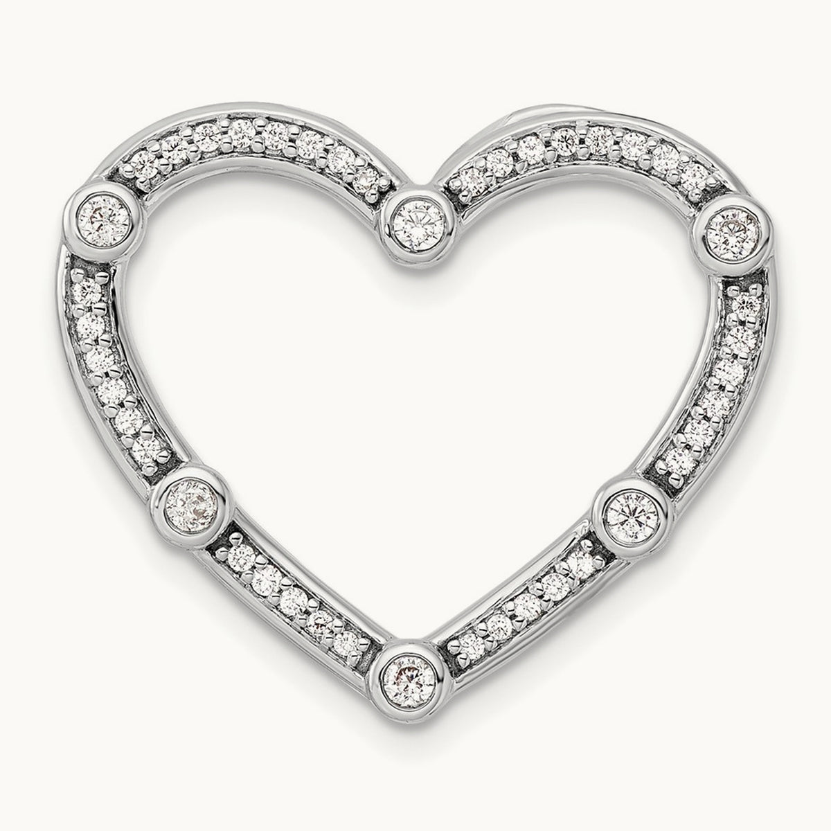 Open Heart Chain Slide, 0.25 ct tw Lab-Grown Diamond