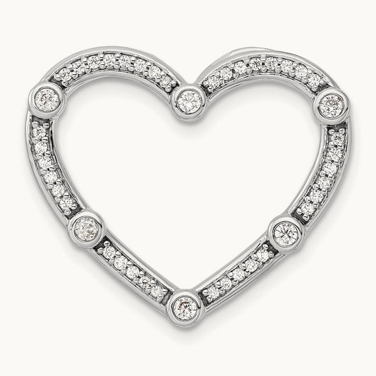 Open Heart Chain Slide, 0.25 ct tw Lab-Grown Diamond