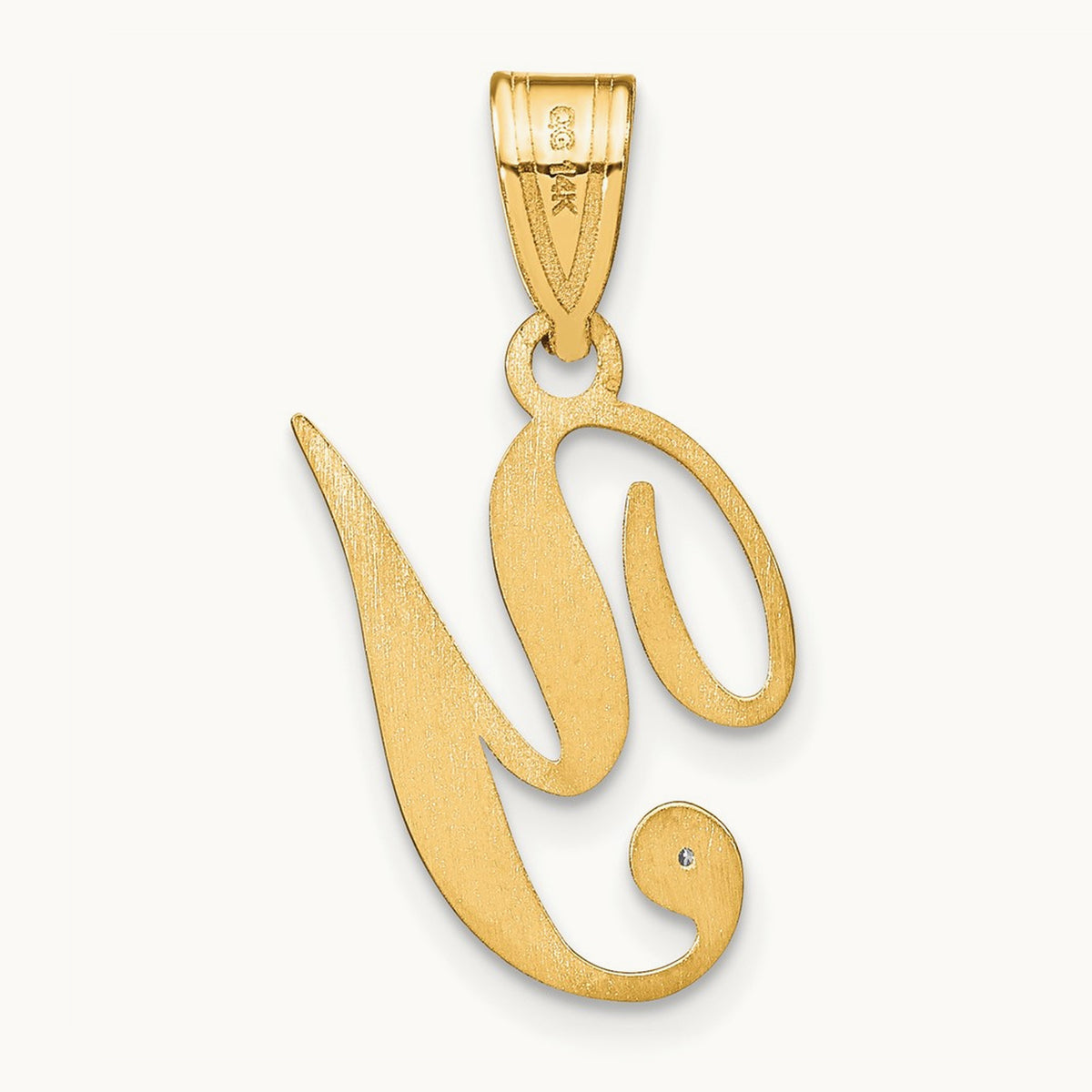 Script Initial Pendant with Diamond — Y