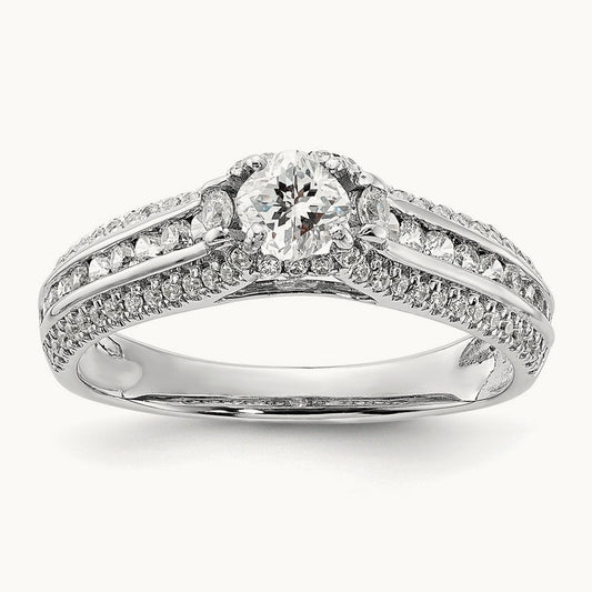 Semi-Mount Cushion Engagement Ring, 0.50 ct tw