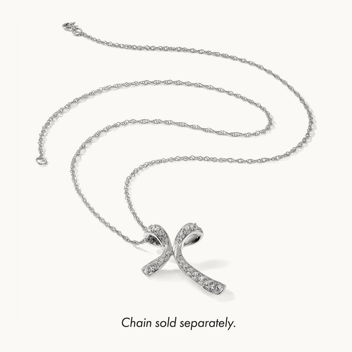 Cross Chain Slide Pendant, 0.25-0.50 ct tw Lab-Grown Diamond