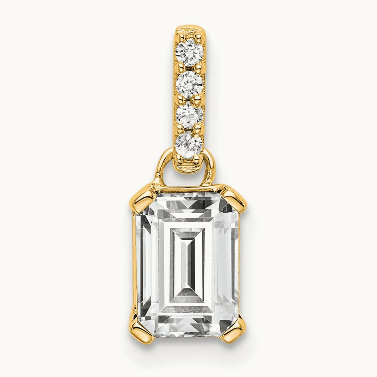 Topaz and Diamond Pendant — 14K Yellow Gold