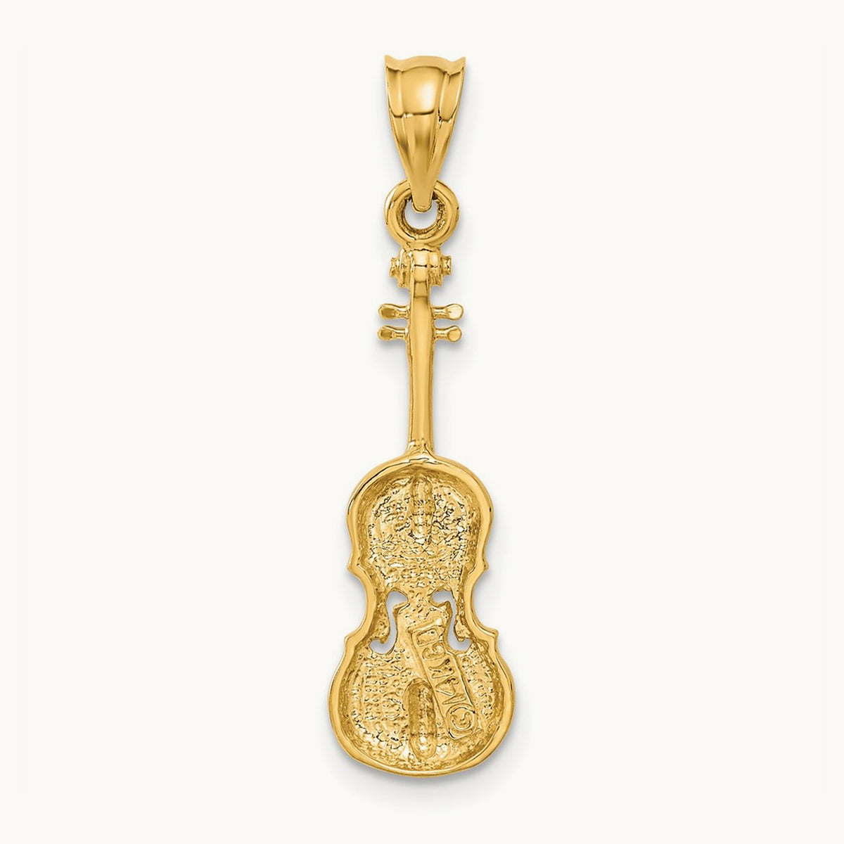 2D Violin Charm, 14K