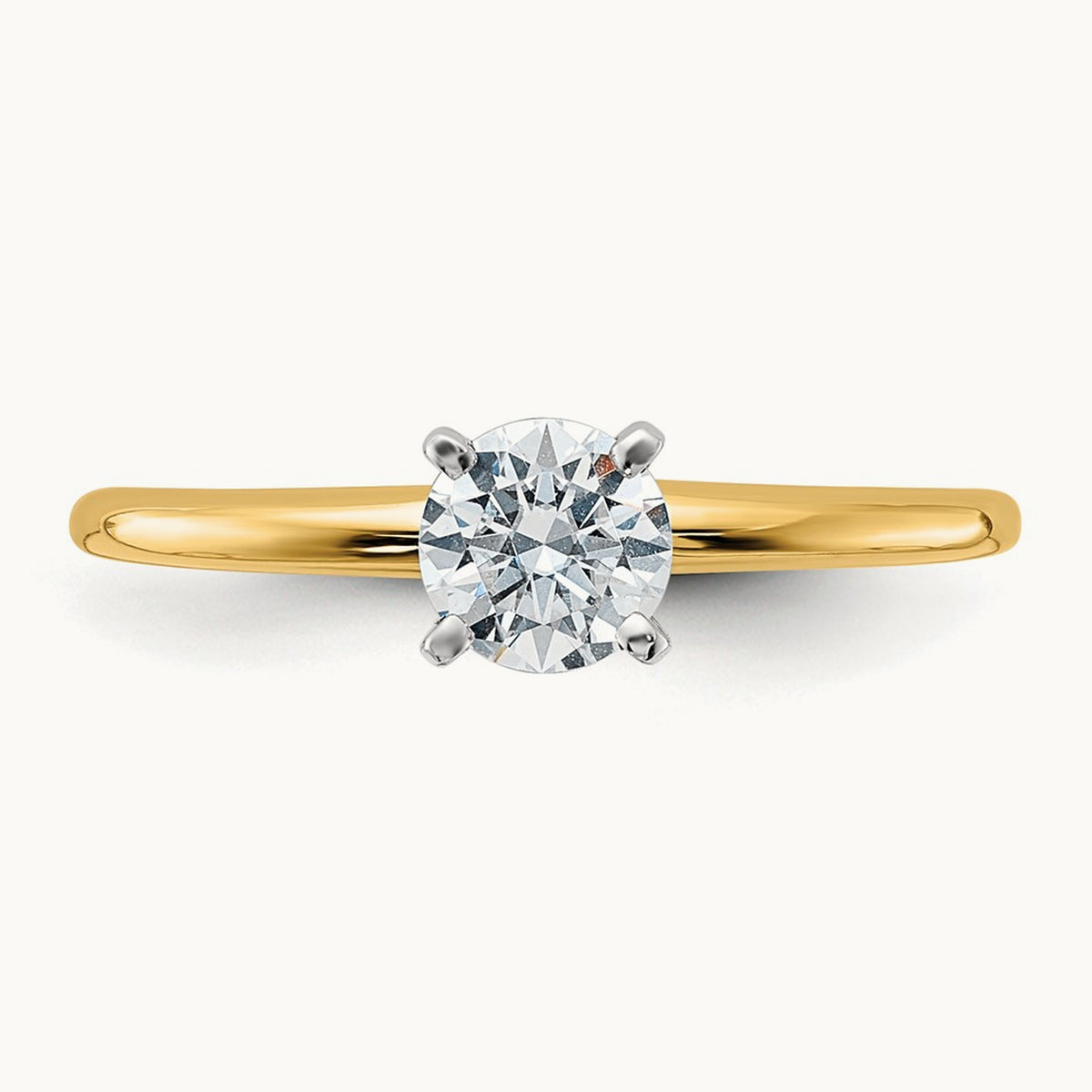 Round Solitaire Engagement Ring, 0.50 ct tw Lab-Grown Diamond — 14K Two-Tone