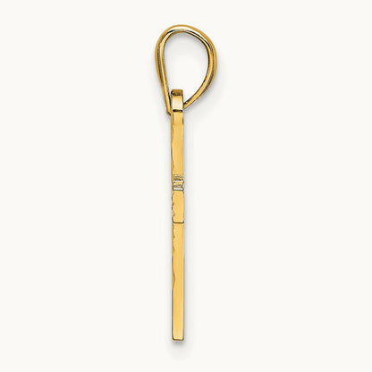 D/C Cross Charm — 14K Yellow Gold, 22mm