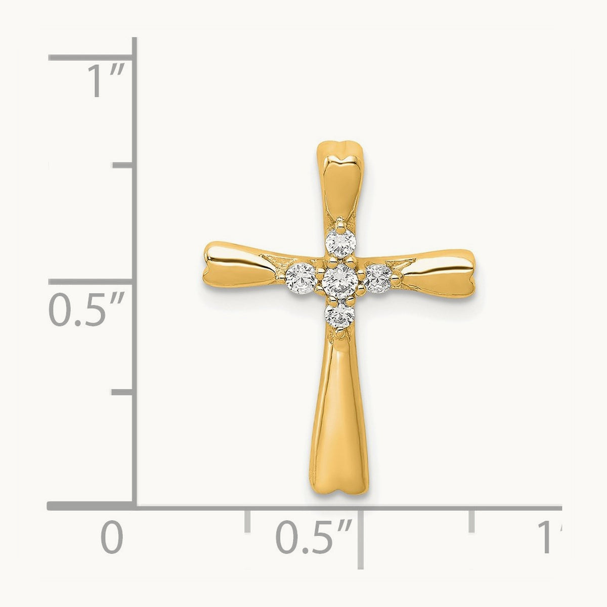 Diamond Cross Slide Pendant — 20mm
