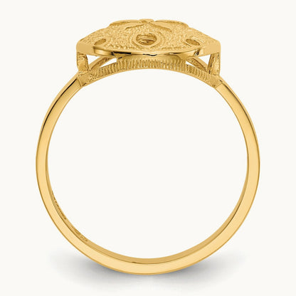 Polished Sand Dollar Ring, 14K