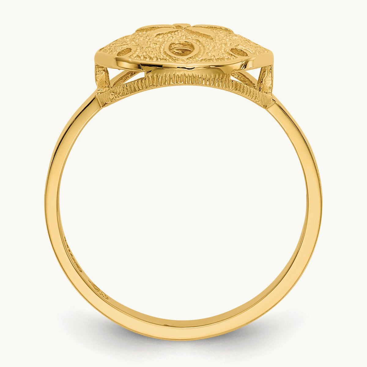 Polished Sand Dollar Ring, 14K