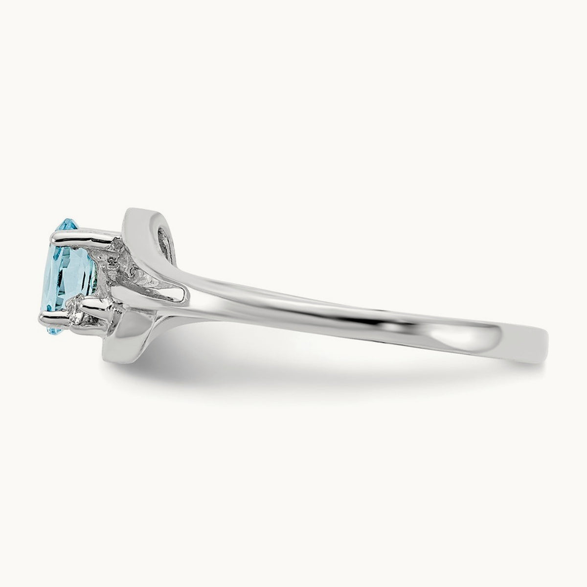 Blue Topaz Diamond Ring, 14K White Gold