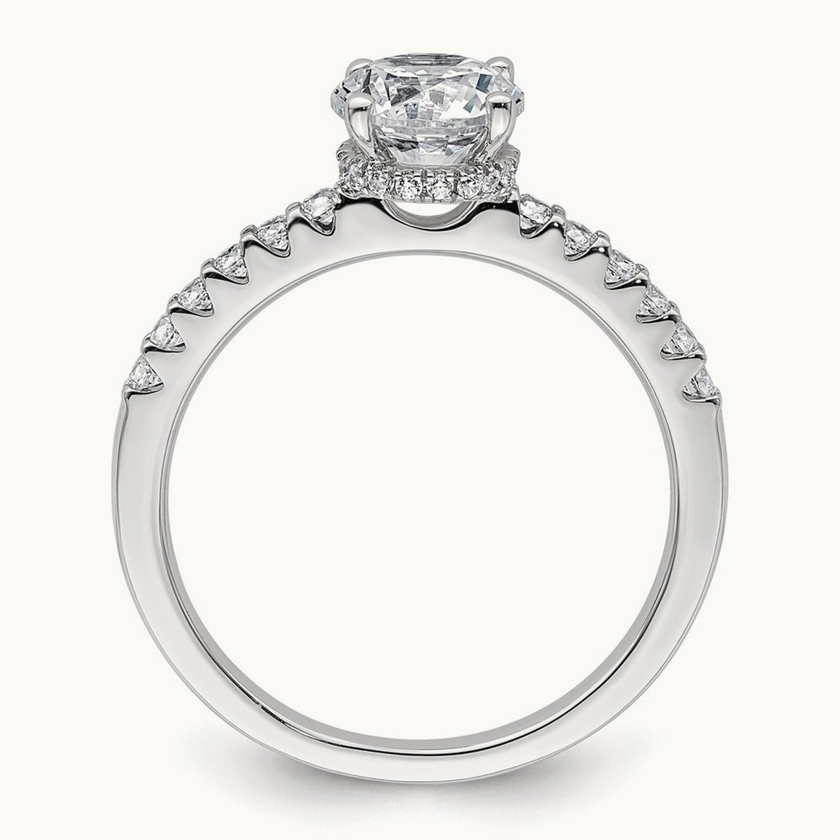 Round Engagement Ring, 1.25-2.75 ct tw Lab-Grown Diamond — 1 1/4 ct, 14K White Gold