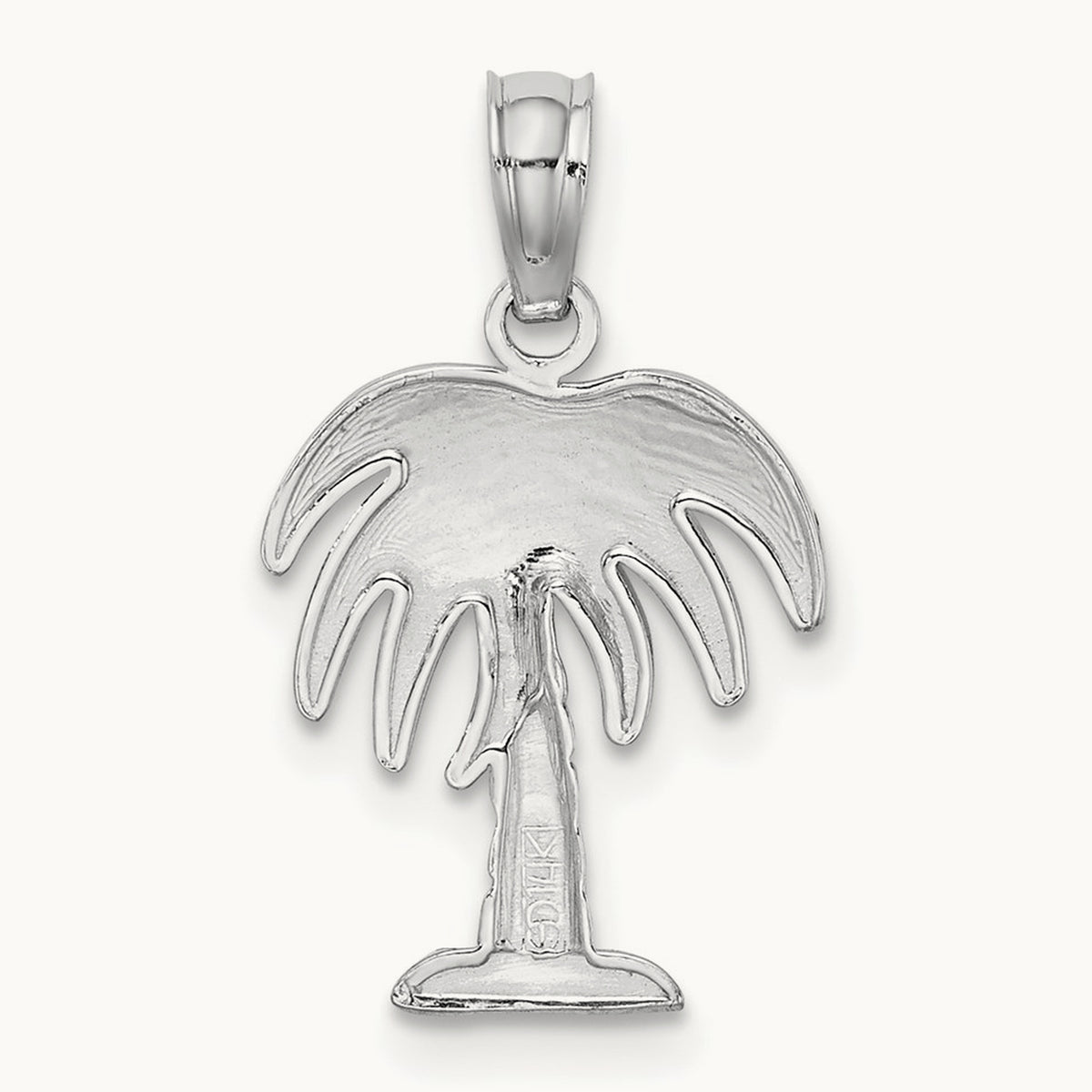 Charleston Palm Tree Charm — 14K White Gold, 20mm