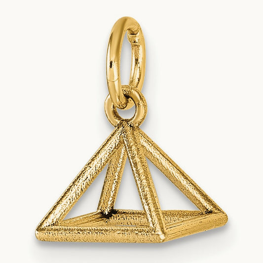 Polished Rectangular Pyramid Shape Pendant, 14K