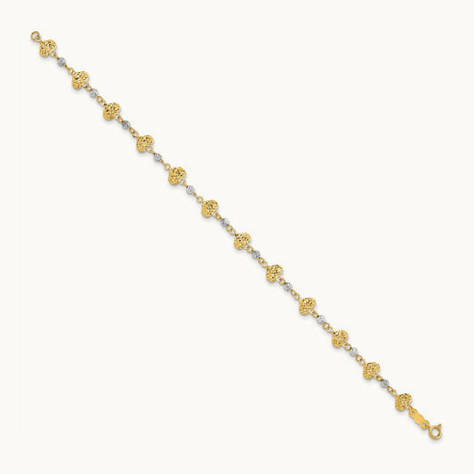 D/C Heart Link Bracelet, 14K Two Tone