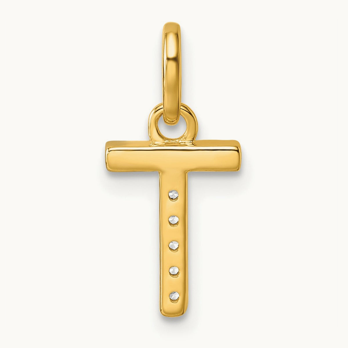 Twisted Diamond Charm — 14K Yellow Gold, T