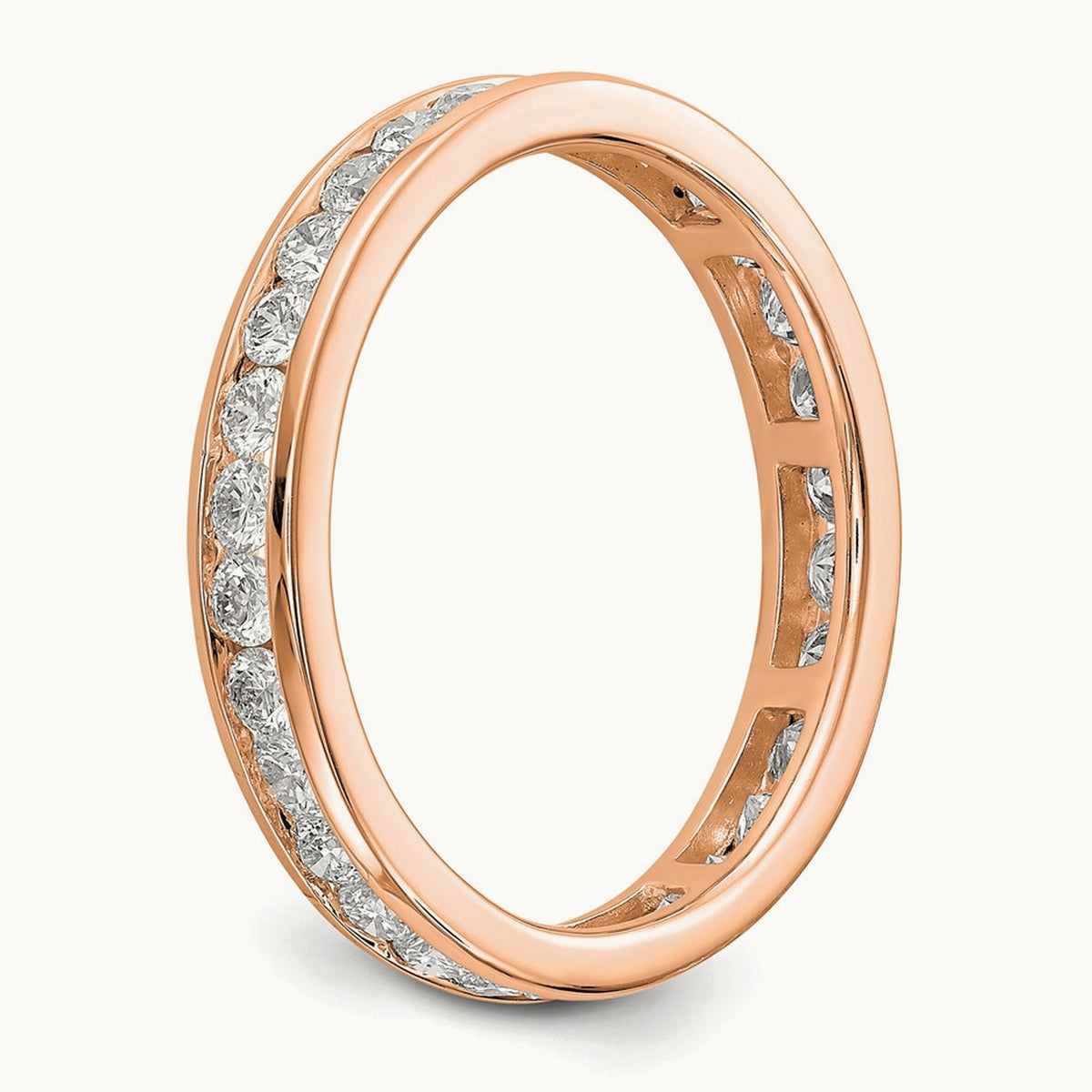 Channel Set Eternity Band, 0.50-1.00 ct tw Lab-Grown Diamond — 1 ct · VS/SI (Great), 14K Rose Gold
