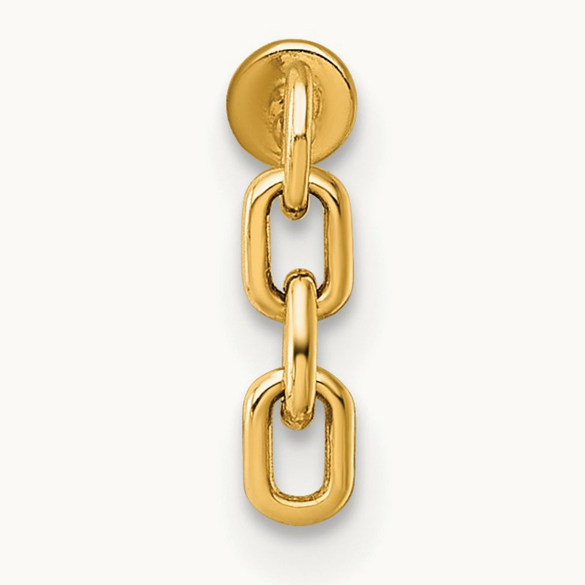 18 Gauge Polished Dangling Cable Link Labret Stud, 14K