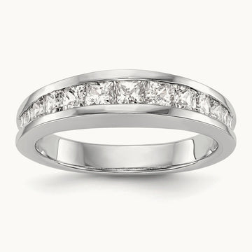 Diamond Wedding Band, 14K White Gold