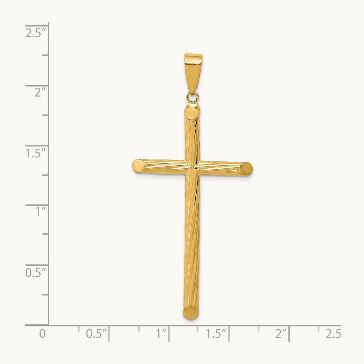Fancy Textured Cross Pendant, 14K