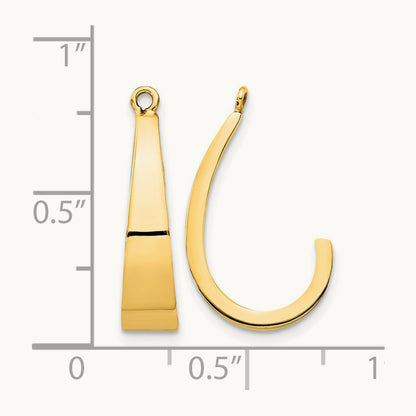 Polished J-Hoop Earring Jackets, 14K
