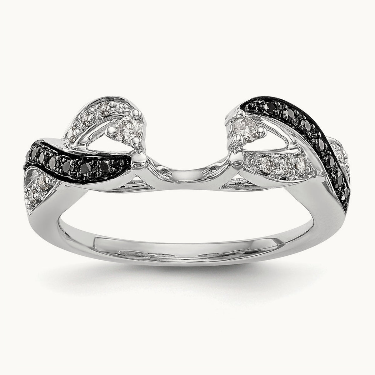 Black and White Diamond Wrap, 14K White Gold