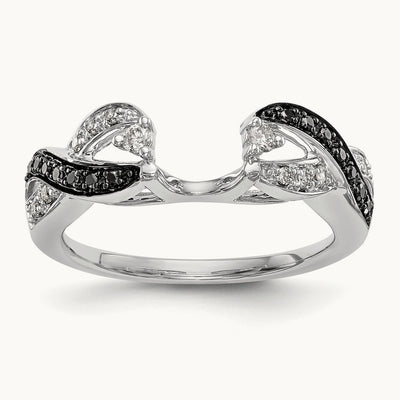 Black and White Diamond Wrap, 14K White Gold
