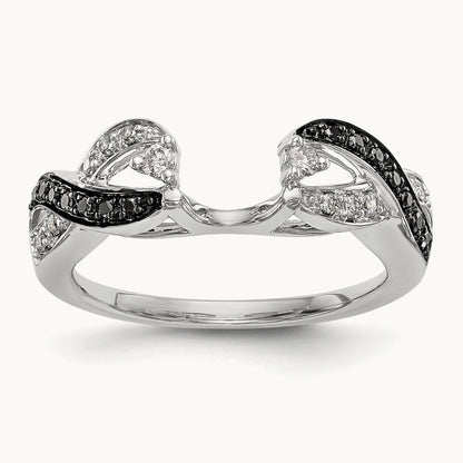 Black and White Diamond Wrap, 14K White Gold