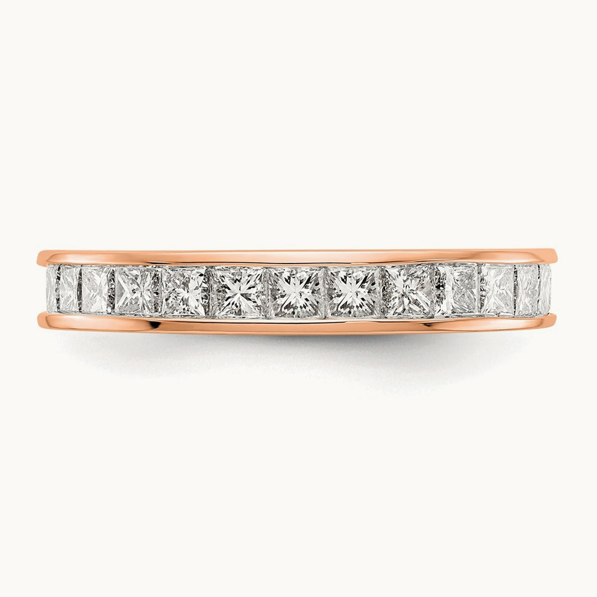 Polished Princess Channel Set Diamond Eternity Band, 2.00 ct tw — 14K Rose Gold