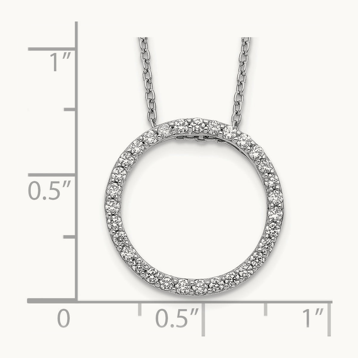Diamond Circle 18 inch Necklace, 14K White Gold