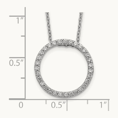 Diamond Circle 18 inch Necklace, 14K White Gold