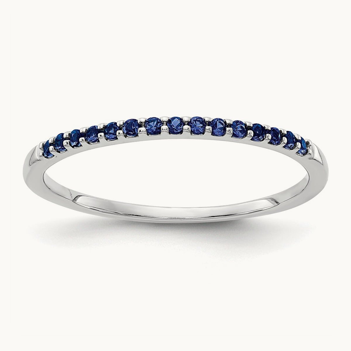 Blue Sapphire Band, 14K White Gold