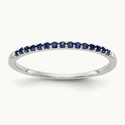 Blue Sapphire Band, 14K White Gold