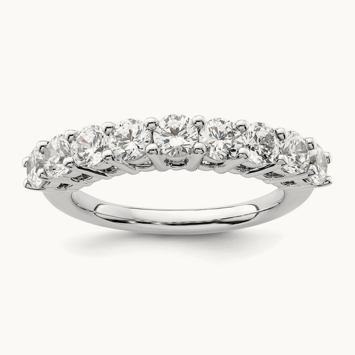 9-Stone Diamond Band, 14K White Gold