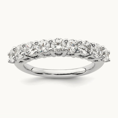 9-Stone Diamond Band, 14K White Gold