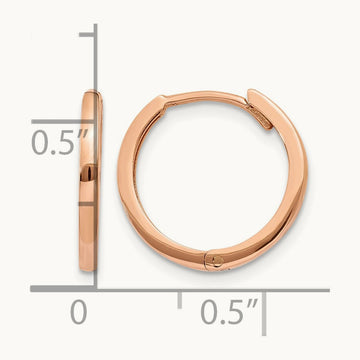 Round Hinged Hoop Earrings, 14K Rose Gold