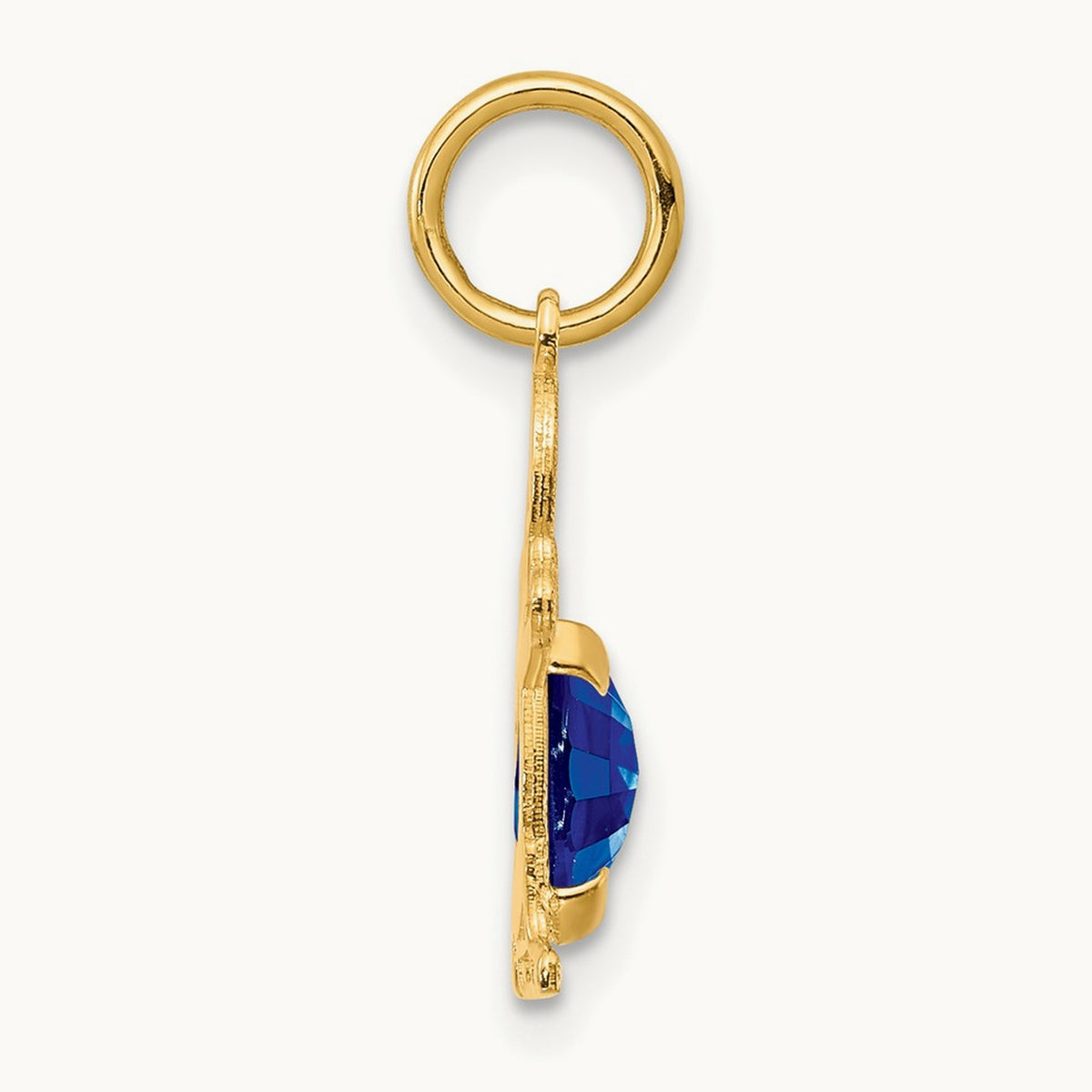 Boy 6x4 Oval Genuine Sapphire-September — 14K Yellow Gold