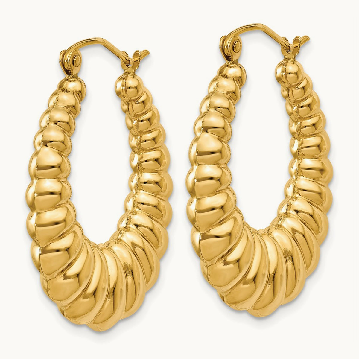 Polished Scalloped Hoop Earrings — 23.75mm