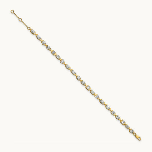 Half Bezel Set + Ext. Tennis Bracelet, 5.50 ct tw Lab-Grown Diamond